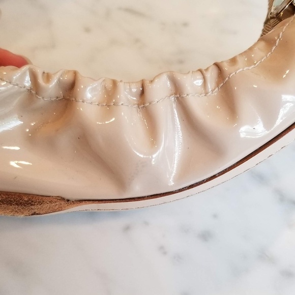 Miu Miu Nude Crystal Bow Patent Ballet Flat 38.5 - Picture 7 of 8